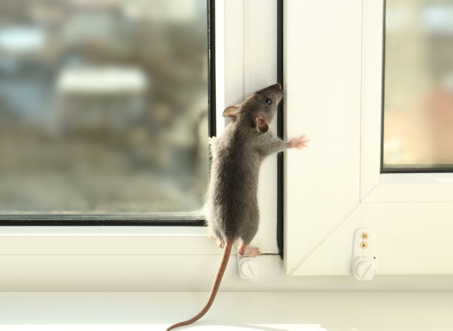 Rat trying to open a window of a Sacramento home