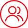 Profile icon inside a red circular border